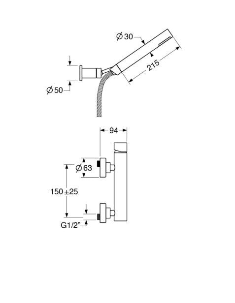 Amalia – Monocomando doccia esterno con duplex e varie rifiniture