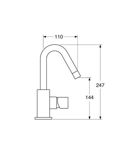 Amalia – Monocomando lavabo leva laterale con scarico a pressione e varie rifiniture