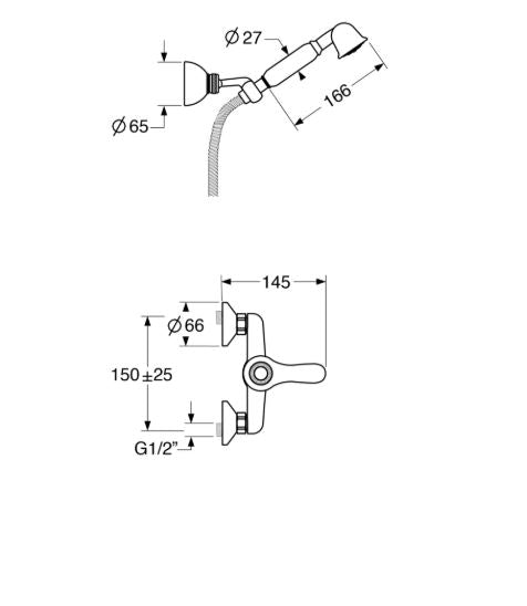 Elite – Monocomando doccia esterno con duplex e varie rifiniture