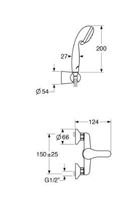 Fly – Monocomando doccia esterno leva superiore con duplex e varie rifiniture