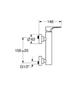 Fly – Monocomando doccia esterno leva laterale senza duplex