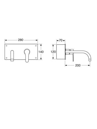 Fly – Monocomando lavabo da incasso con scarico a pressione e varie rifiniture