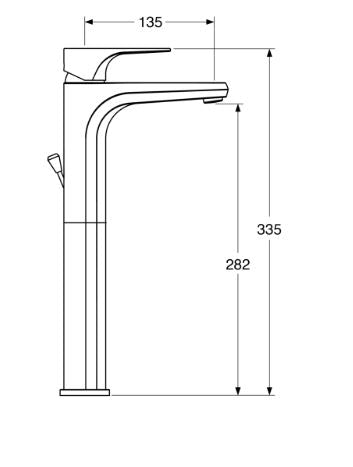 Fly – Monocomando lavabo prolungato con scarico e varie rifiniture