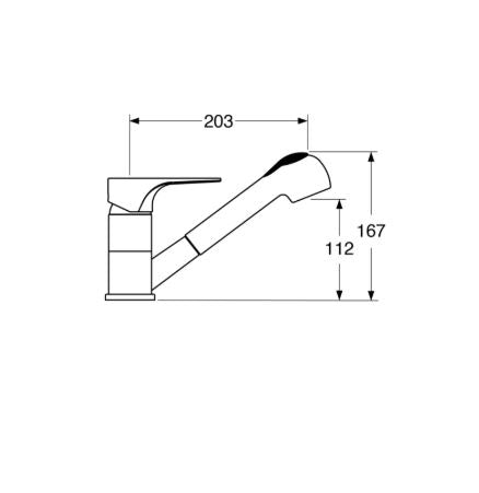 Fly – Monocomando lavello doccia estraibile