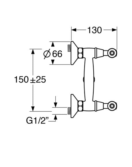 Iris – Gruppo doccia esterno senza duplex e varie rifiniture