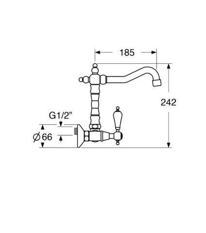 Iris – Gruppo lavello canna alta con viarie rifiniture