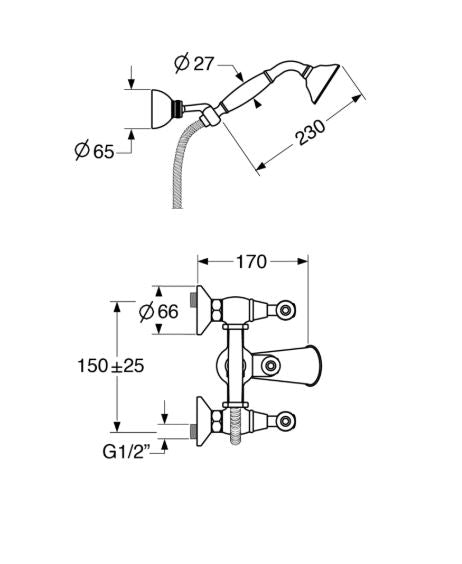 Iris – Gruppo vasca con doccia duplex e varie rifiniture