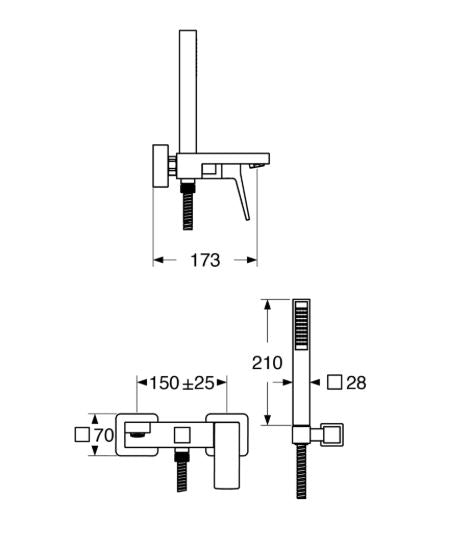 Rubino – Monocomando vasca con duplex e varie rifiniture