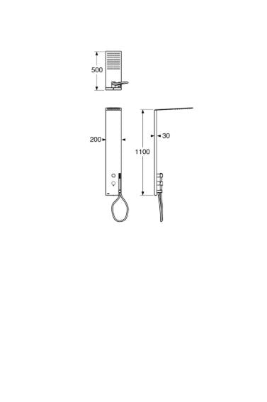Shower & Wellness - Colonna Ecò monocomando 2 vie pioggia, presa acqua e doccetta tonda