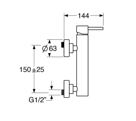Micron - Monocomando doccia esterno senza duplex con varie rifiniture