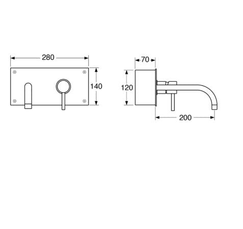 Micron - Monocomando lavabo da incasso con scarico a pressione e varie rifinitura