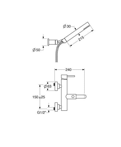 Micron - Monocomando vasca con duplex e varie rifiniture