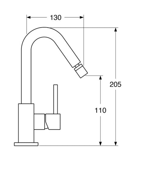Quarzo - Monocomando bidet leva laterale senza scarico