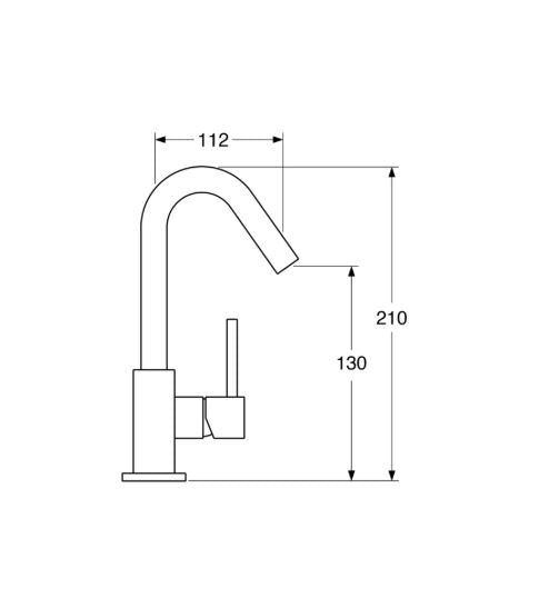 Quarzo - Monocomando lavabo leva laterale senza scarico