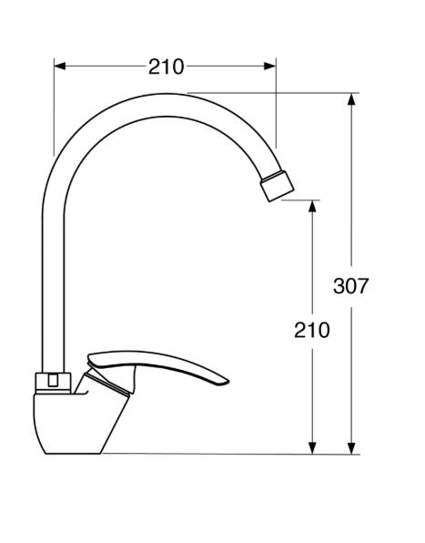 Smart - Monocomando lavello leva laterale