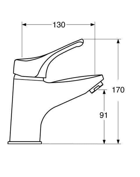 Trend - Monocomando lavabo alto senza scarico con base cromata
