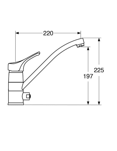 Trend - Monocomando lavello monoforo attacco lavastoviglie