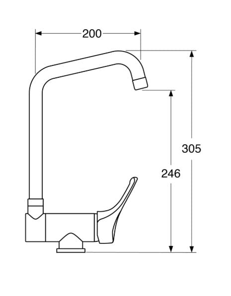 Trend - Monocomando lavello sottofinestra