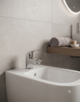 Ciao - Monocomando bidet con scarico e base in pvc cromata