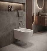 Quarzo - Monocomando bidet leva laterale con scarico a pressione