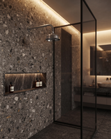 Shower & Wellness - Braccio doccia con soffione Maya da Ø150 mm con varie rifiniture