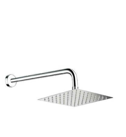 Shower & Wellness - Braccio doccia con soffione anticalcare quadrato in acciaio di varie misure e rifiniture