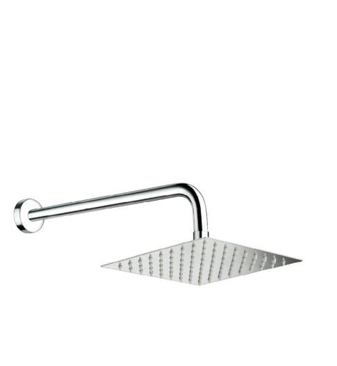 Shower & Wellness - Braccio doccia con soffione anticalcare quadrato in acciaio di varie misure e rifiniture