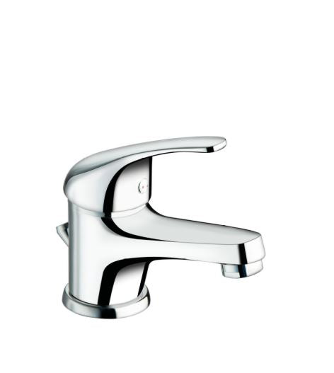Ciao - Monocomando lavabo con scarico e base in pvc cromata
