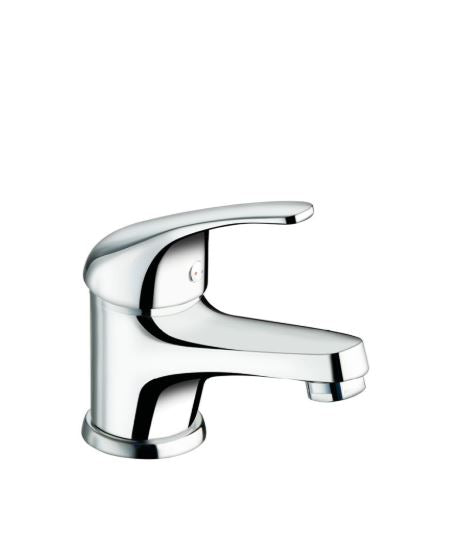 Ciao - Monocomando lavabo senza scarico e base in pvc cromata