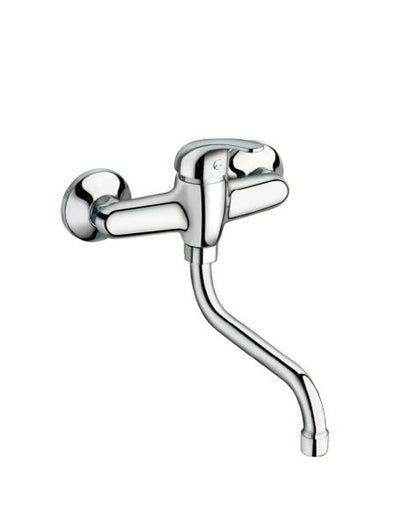 Ciao - Monocomando lavello a muro con canna a "S" da 18cm