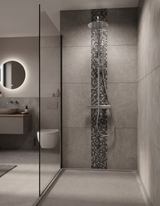Shower & Wellness - Colonna doccia telescopica con soffione anticalcare in acciaio di varie misure e termostatico a doppia uscita