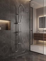 Shower & Wellness - Colonna doccia attacco da 1/2" con soffione anticalcare in acciaio di varie misure