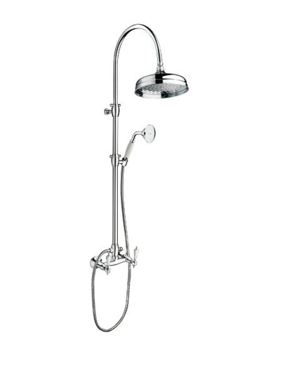 Shower & Wellness - Colonna doccia con miscelatore, duplex e soffione in ottone da Ø 200 con varie rifiniture