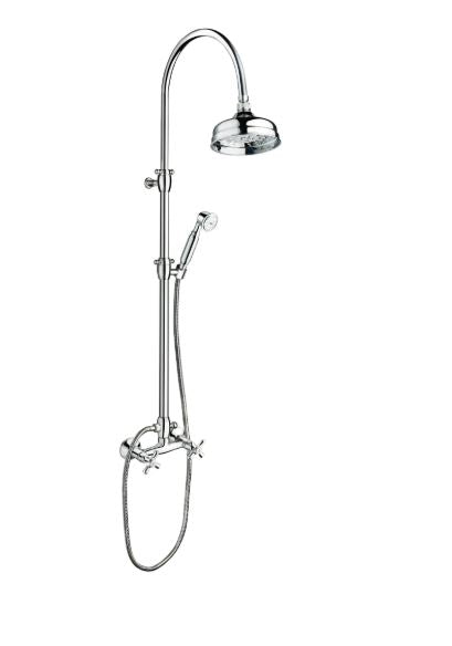 Shower & Wellness - Colonna doccia con miscelatore, duplex e soffione in ottone da Ø150 con varie rifiniture