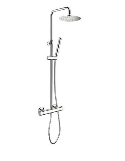 Shower & Wellness - Colonna doccia telescopica con soffione anticalcare in acciaio di varie misure e termostatico a doppia uscita