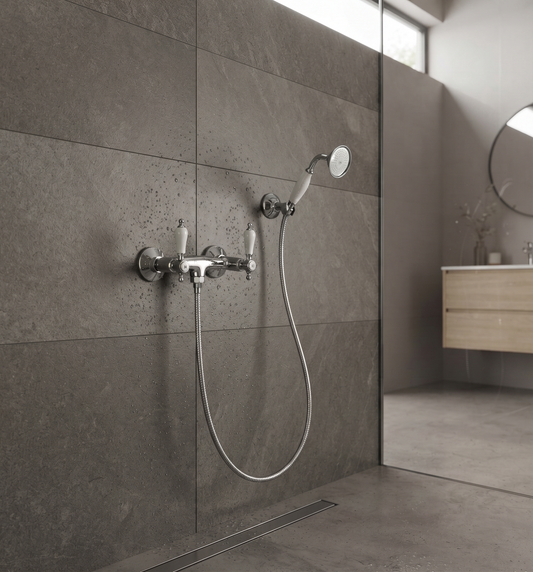 Iris – Gruppo doccia esterno con duplex e varie rifiniture