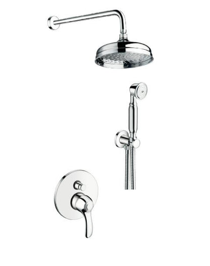 Elite – Kit doccia incasso con deviatore, con soffione in ottone ⌀200 mm e varie rifiniture