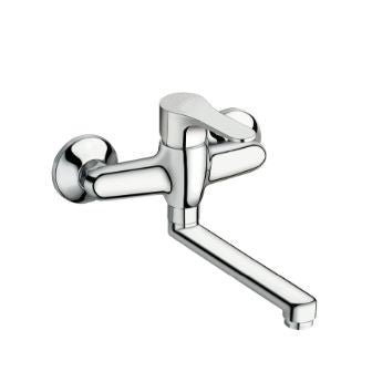 Fly – Monocomando lavello a muro con canna piatta da 17 cm e varie rifiniture