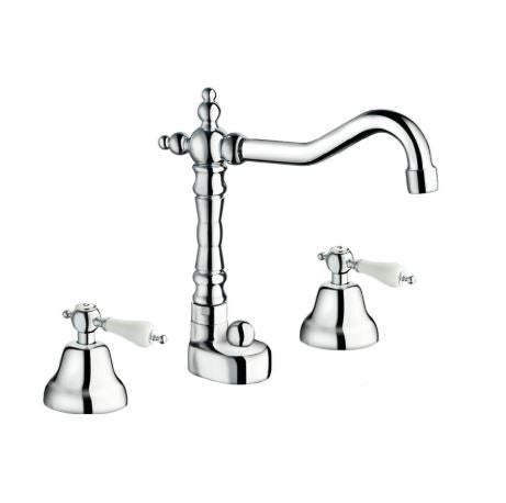 Iris – Batteria lavabo canna girevole con scarico e viarie rifiniture