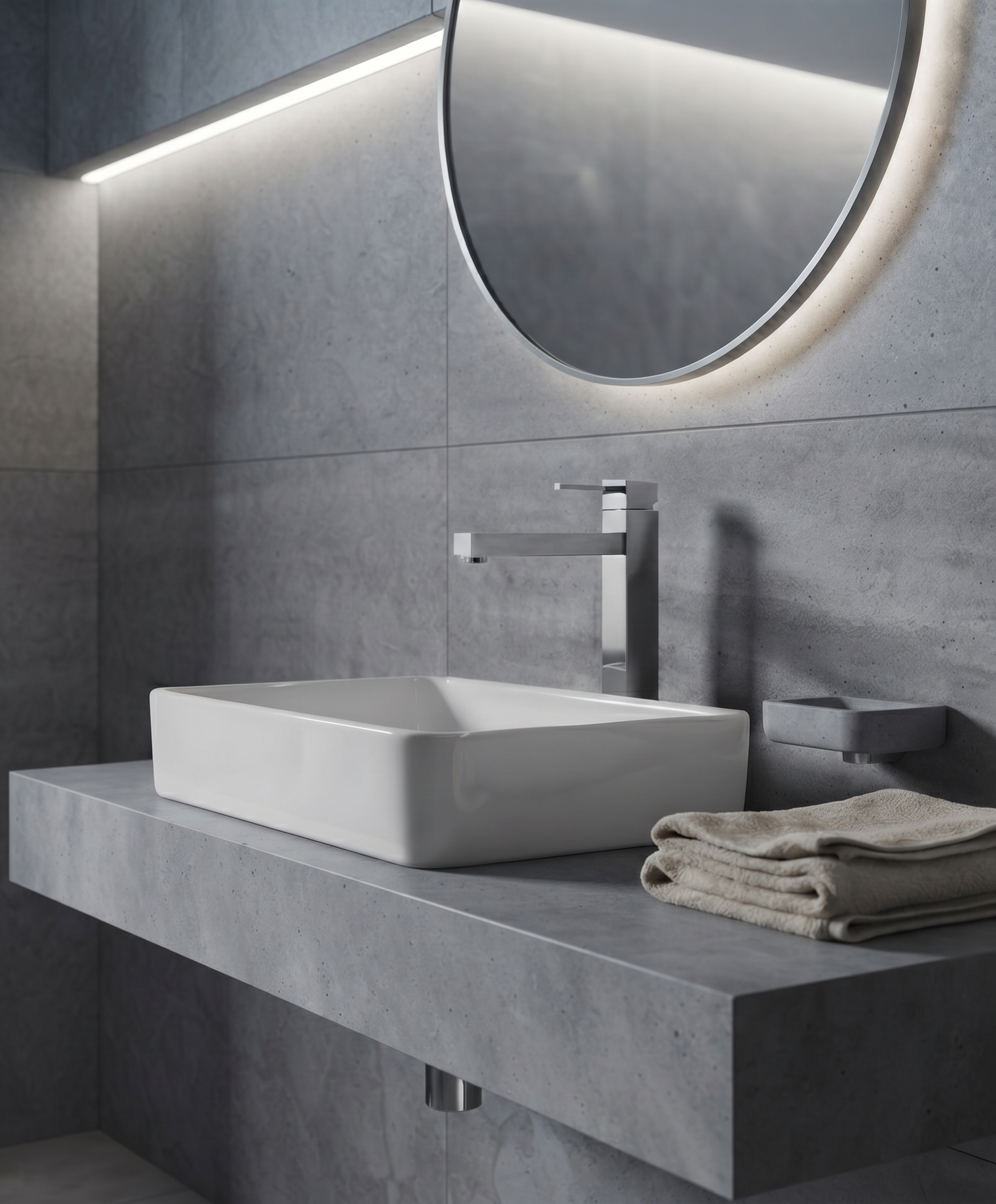 Quarzo - Monocomando lavabo prolungato senza scarico