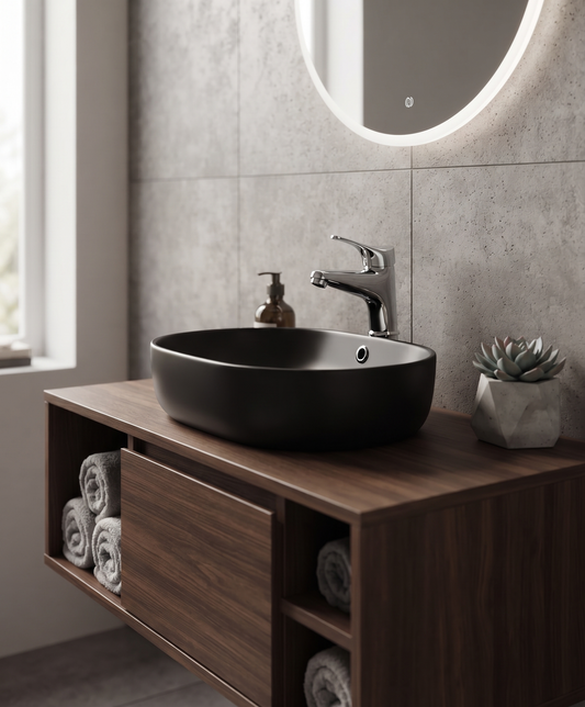 Trend - Monocomando lavabo alto senza scarico con base cromata