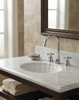 Maya - Batteria lavabo canna girevole con scarico e varie rifiniture
