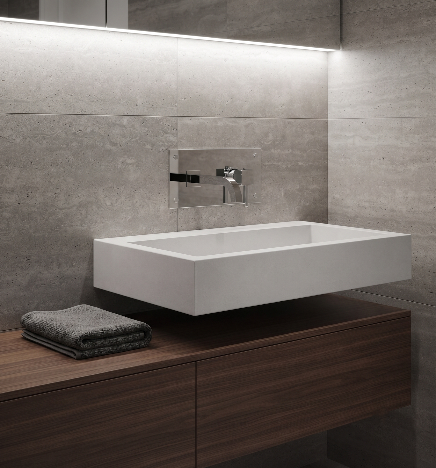 Quarzo - Monocomando lavabo da incasso con scarico a pressione