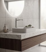 Rubino – Monocomando lavabo prolungato con varie rifiniture e scarico a pressione