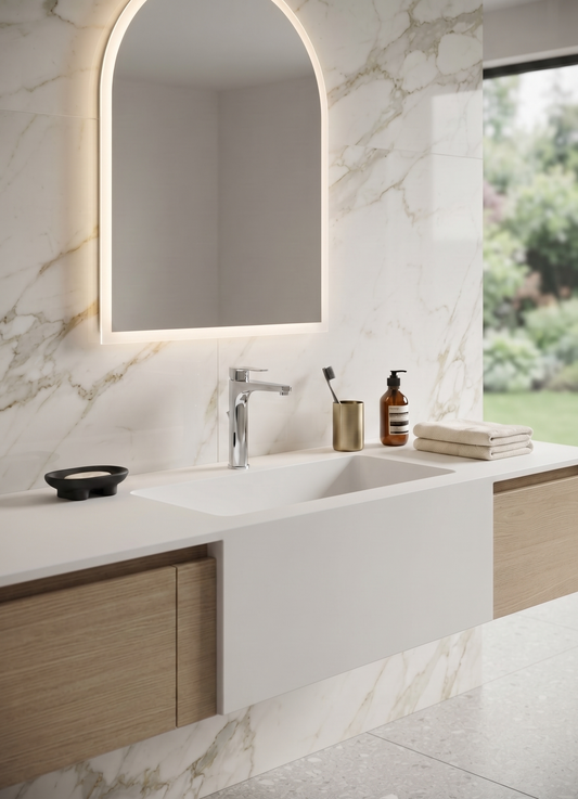 Line - Monocomando lavabo prolungato senza scarico