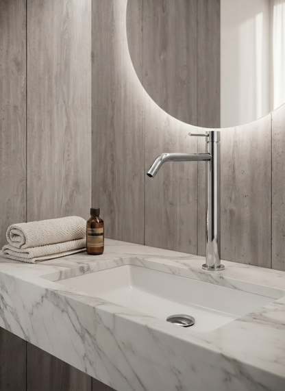 Micron - Monocomando lavabo prolungato senza scarico con varie rifiniture