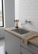 Ciao - Monocomando lavello a muro con canna piatta da 17cm