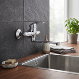 Smart - Monocomando lavello a muro con canna piatta da 17cm