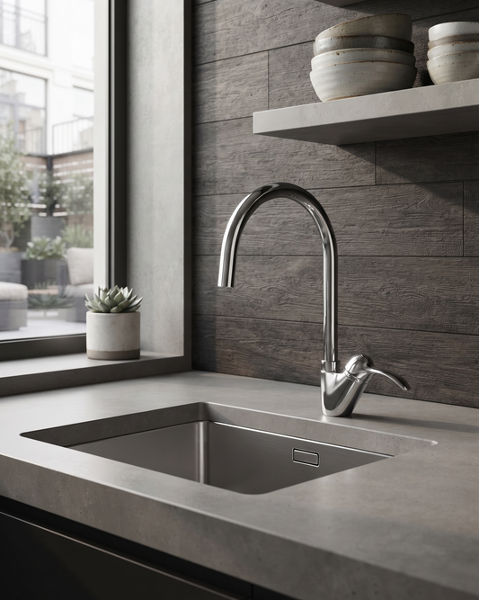 Elite – Monocomando lavello leva laterale canna ⌀ 22 con varie rifiniture