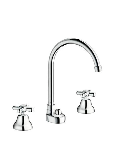 Maya - Batteria lavabo canna girevole con scarico e varie rifiniture